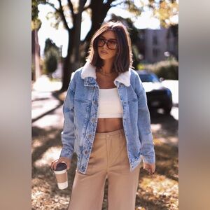 Lane 201 Sherpa Collar Denim Jacket